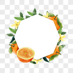 橙子水果自然甜蜜边框图片