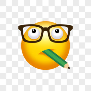 可爱卡通眼镜学习emoji表情图片