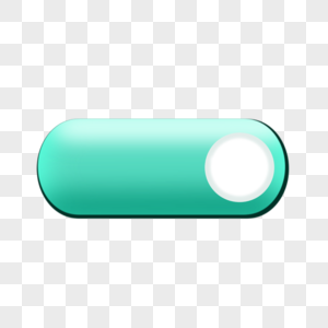 绿色圆润椭圆长条开关按钮图片