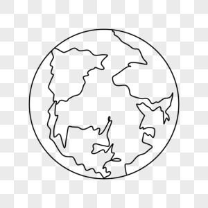 圆形轮廓抽象线条画地球图片