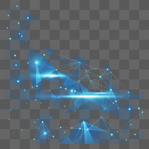 蓝色抽象网格数据链接图片