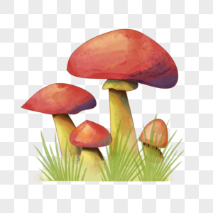 可爱的水彩童话蘑菇图片