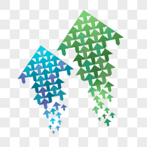 商务抽象箭头绿色和蓝色箭头图片