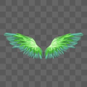 绿色抽象翅膀光效图片
