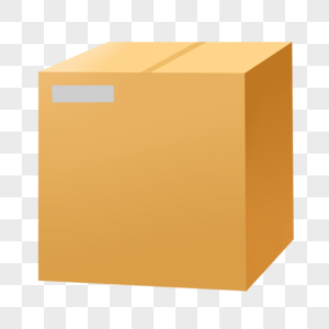 橙色方形快递箱纸箱子图片