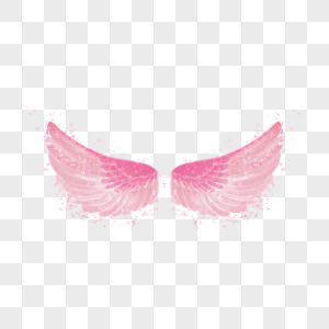 水彩抽象翅膀粉色羽翼图片