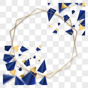 立体三角形抽象几何边框图片