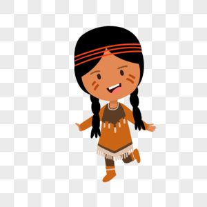 美洲印第安人原住民开心女孩民族服饰男人高清图片素材