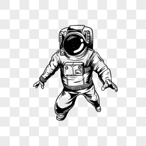 黑白飞行单色宇航员图片