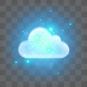 抽象光效科技蓝色发光云层图片