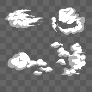 漫画烟雾蘑菇云朵图片