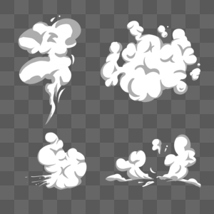 灰白漫画蘑菇云朵图片