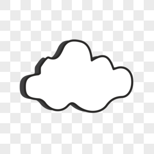 云朵形状黑白气泡对话框图片