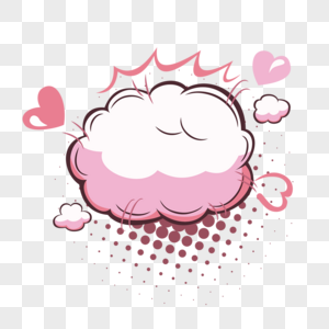 波普动感爱心粉色云朵图片