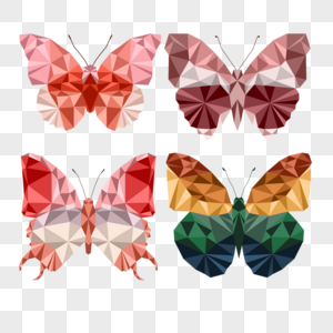 三角形色块渐层色蝴蝶图片