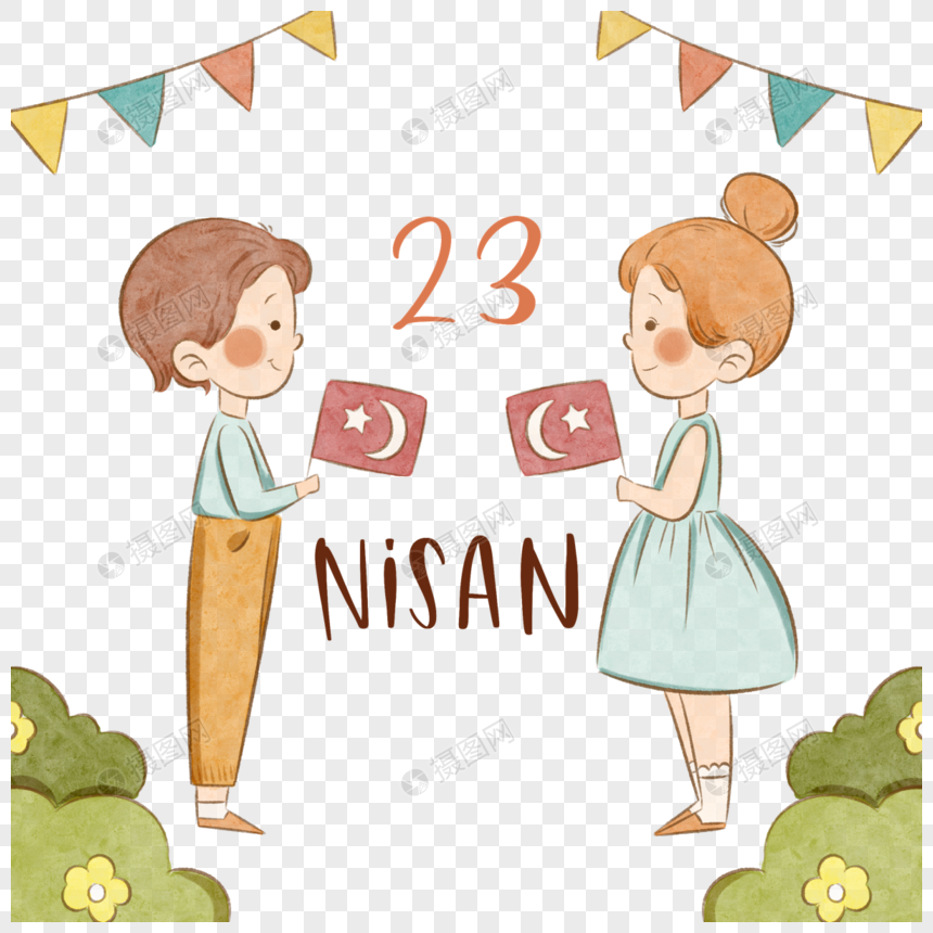 23Nisan卡通风格土耳其主权和儿童节日图片