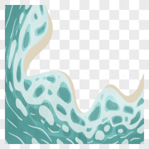 绿色海水海浪边框图高清图片