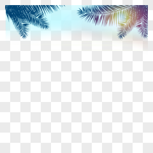 阳光椰树棕榈树边框图片