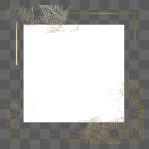 传统金色花纹描金背景框图片