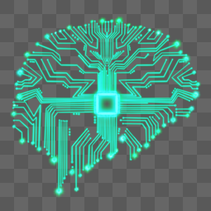 大脑电路器官发光线条几何图片