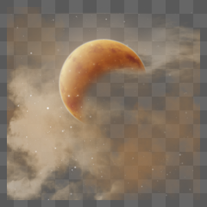 月食抽象夜空云朵装饰图片