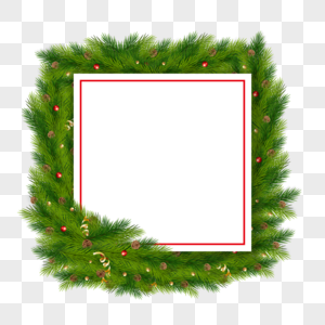 圣诞节松枝绿叶装饰边框图片