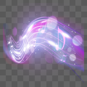 紫色创意光效音乐符号图片