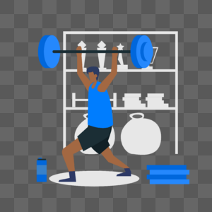 健身运动人物概念插画举重运动员进行训练图片