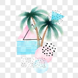 水彩装饰风棕榈树图片