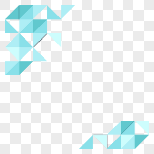 蓝色三角几何抽象边框图片