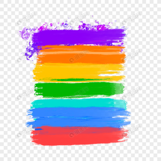 抽象彩虹颜料油画笔刷图片