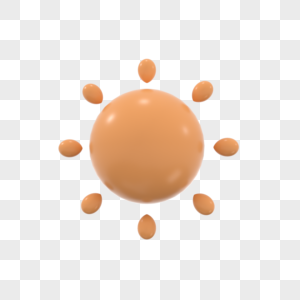 可爱风格3d渲染晴天标记太阳气象图片