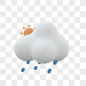 天气预报晴转多云可爱3d风格图片