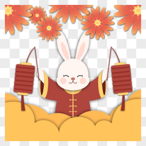 中秋节卡通兔子图片