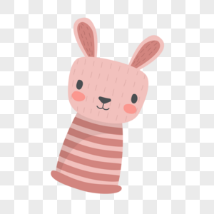 粉色兔子头像手指木偶戏动物图片