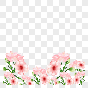 水彩婚礼粉色花卉边框图片