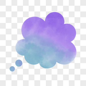 紫蓝色渐变水彩气泡框图形图片