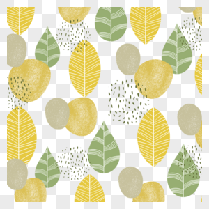 姜黄色树叶条纹莫兰迪植物边框图片