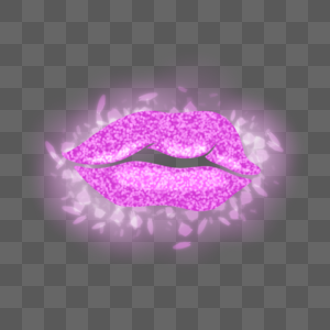 紫粉色金粉光效微张嘴唇亮片图片