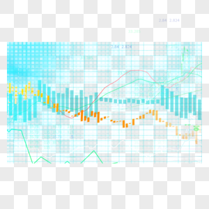 蓝色背景股票走势曲线图图片