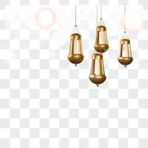 金色奢华斋月灯笼设计图片