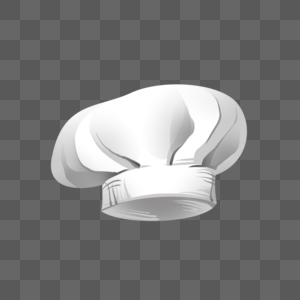 白色扁平厨师小帽卡通贴图高清图片