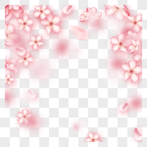 粉色唯美动态光效樱花边框图片