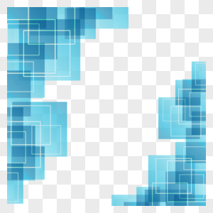 几何线条光效蓝色商务边框图片