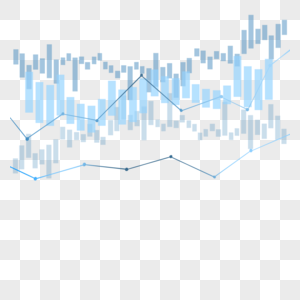 股票k线图上升趋势市场投资蓝色蜡烛图图片