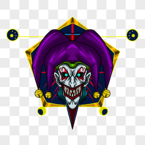 小丑恐怖笑容帽子紫色图片