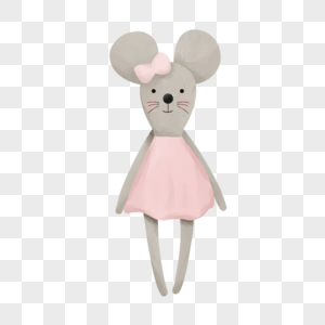 女老鼠灰色玩偶图片玩具高清图片素材