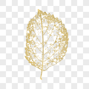 创意金色抽象镂空单片树叶图片