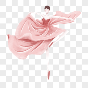 水彩长裙芭蕾舞者演员图片
