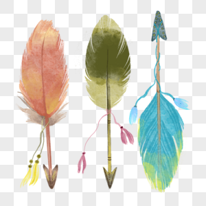 水彩波西米亚风格羽毛箭图片